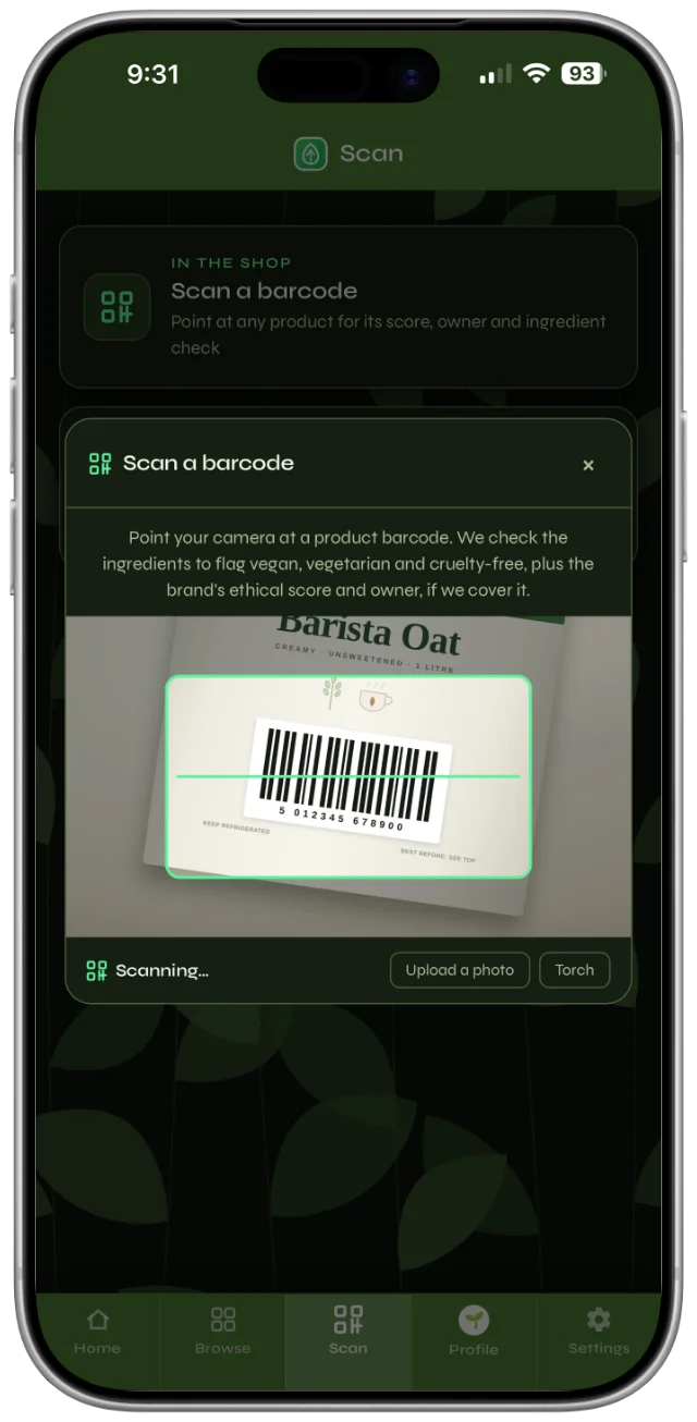 The ShopFair barcode scanner
